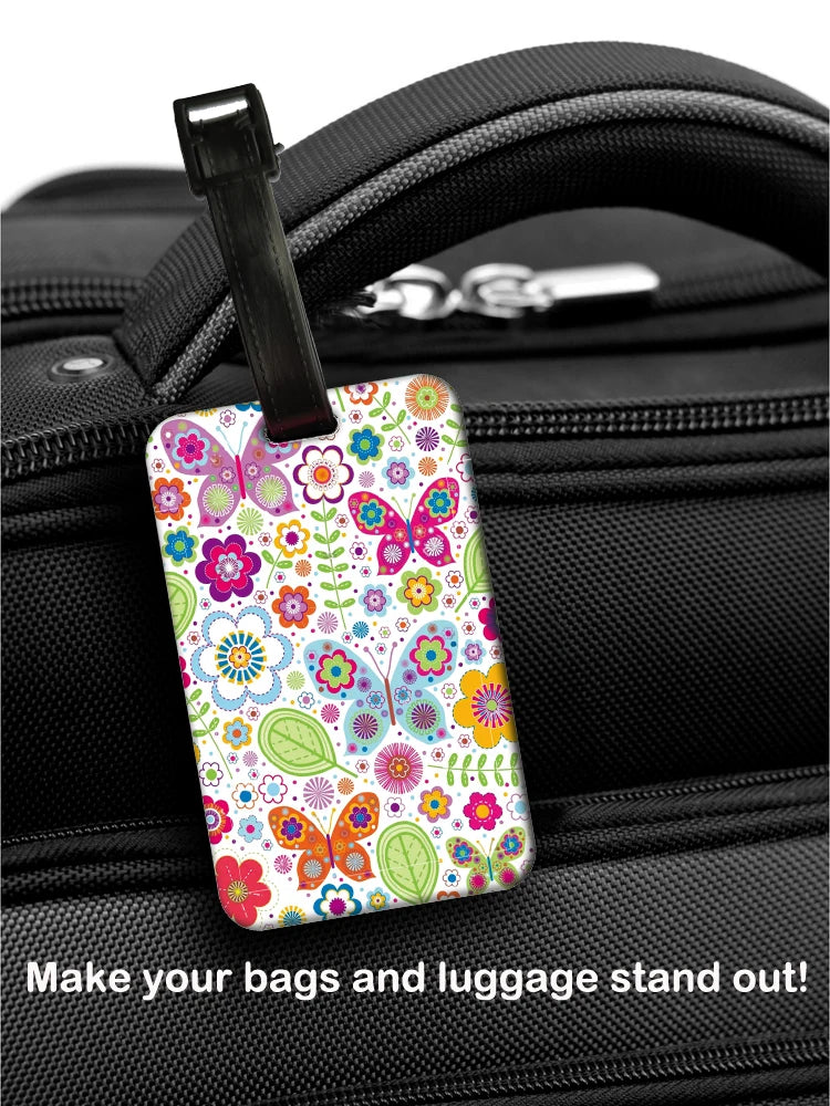 Beautiful Flowers Plants Baggage Tag Women Suitcase Backpack Anti-Lost Listing ID Card Holder Fashion Luggage Accessories Gift