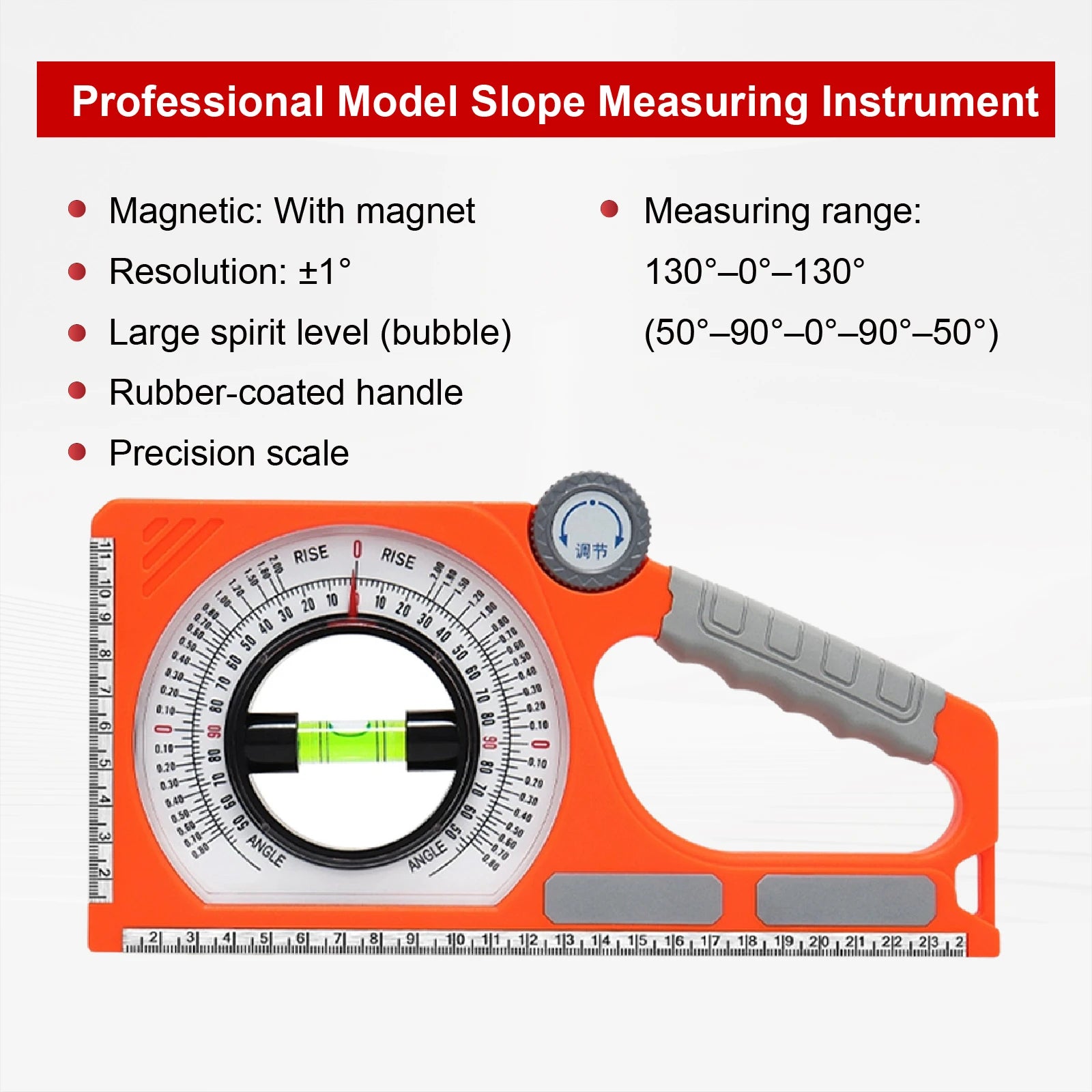 MS130 Angle & Slope Measuring Instrument Digital Angle Finder Magnetic Protractor for Industrial Pipe Alignment
