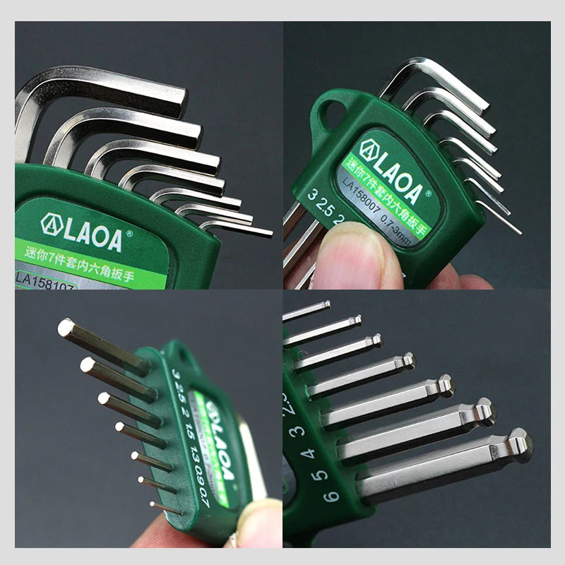 LAOA Mini Hexagon Wrench Seta S2 Socket Head Wrench with Magnetic Ball Head Spanner Tools Allen Key Wrenche Kit