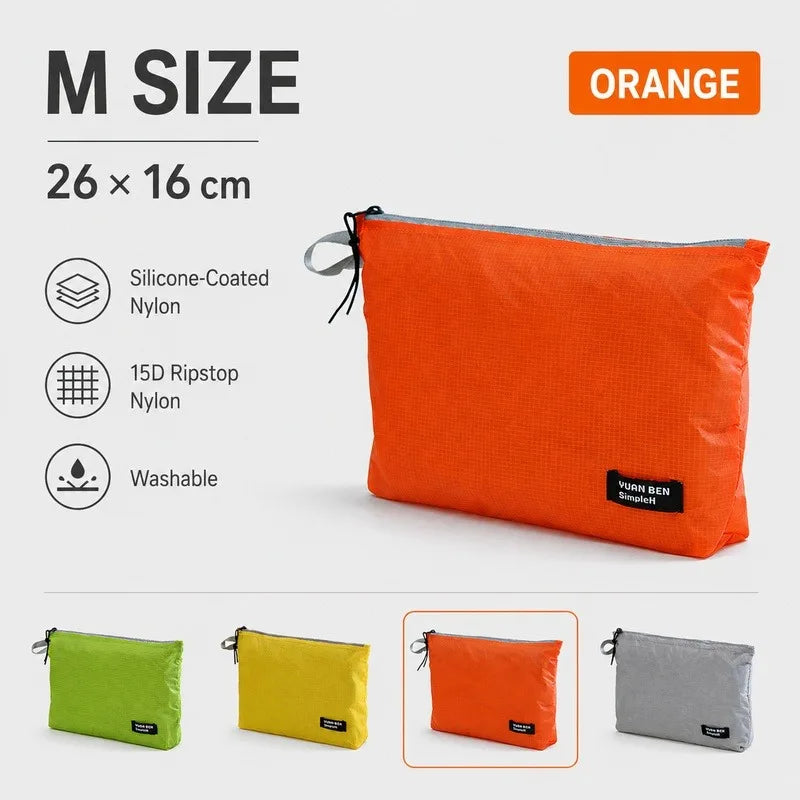 Ultralight Waterproof Travel Storage Bag Silicone Coated Nylon Organizer Pouch Clip On Camping Hiking Backpack Gear Packing Bag