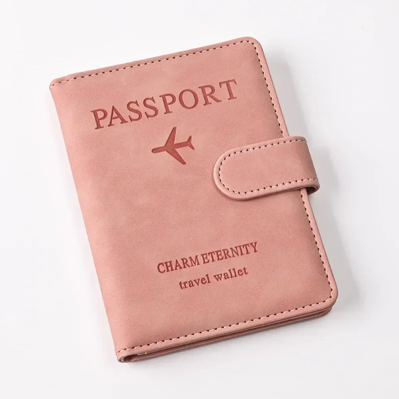 Unisex Passport Cover Women Men Passport Credit Card Holder Case PU Leather Business Card Passport Wallet Travel Purse