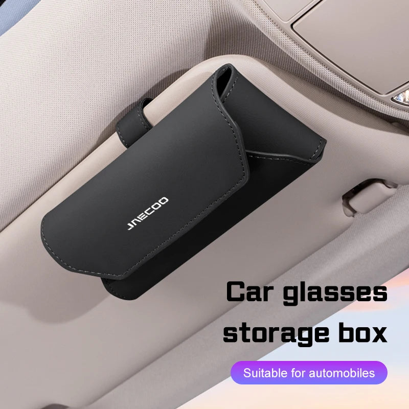 Car Glasses Case Portable Leather For Chery Jaecoo J7 J8 2025 Car Sunshade Sunglasses Holder Eyeglasses Storage Box Accessories