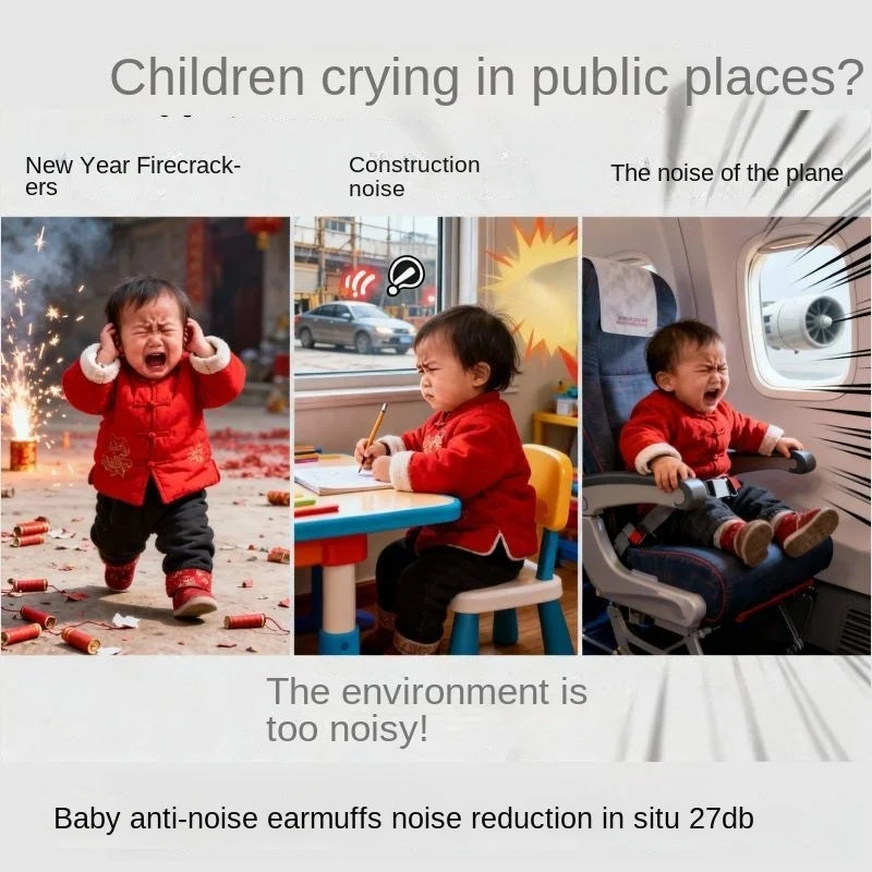 LazyChild Infant Noise Isolating Earmuffs 0-3 Years Noise Reduction Headphones Adjustable Headband For Baby Sleep Plane