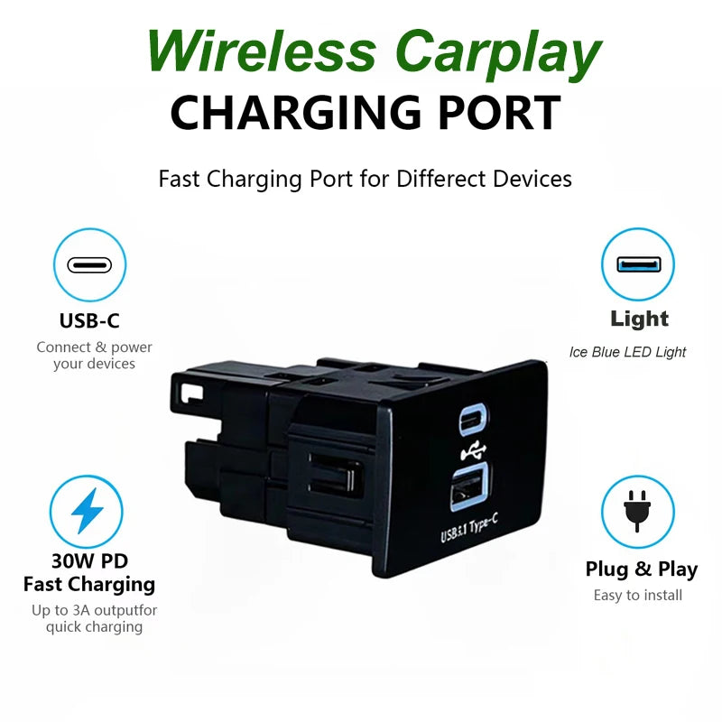 Wireless CarPlay Android Auto For Ford&Lincoln Raptor F150 Mustang Focus Kuga Mondeo Ranger Bronco USB HUB SYNC3.4 HC3Z-19A387