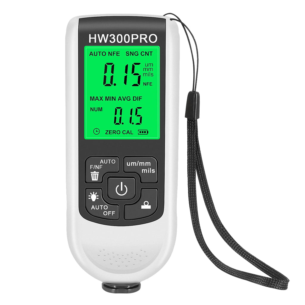 Thickness Gauge For Car Digital Backlight LCD Meter Car Thickness Paint Coating Meter Metal Measuring Tool 0-2000um HW-300PRO