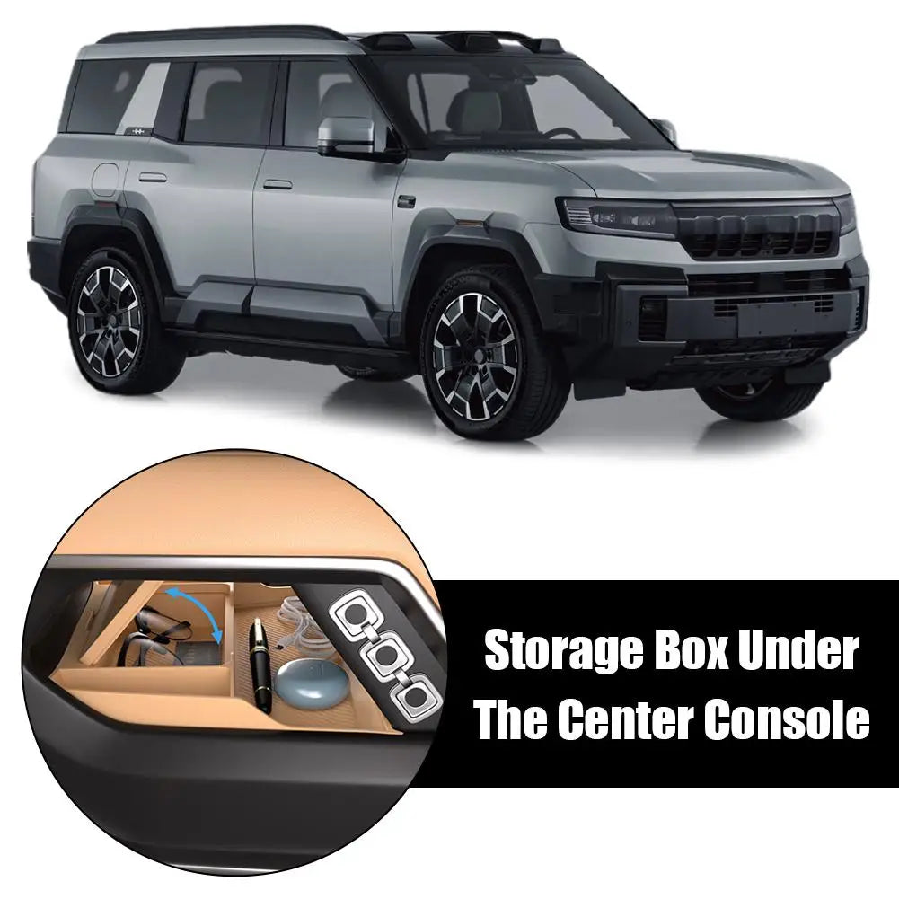 For BYD Formula Leopard 8 Double Layer Storage Box Storage Accessories Console Center Box Tray Center Car Under Storage Int L7F9