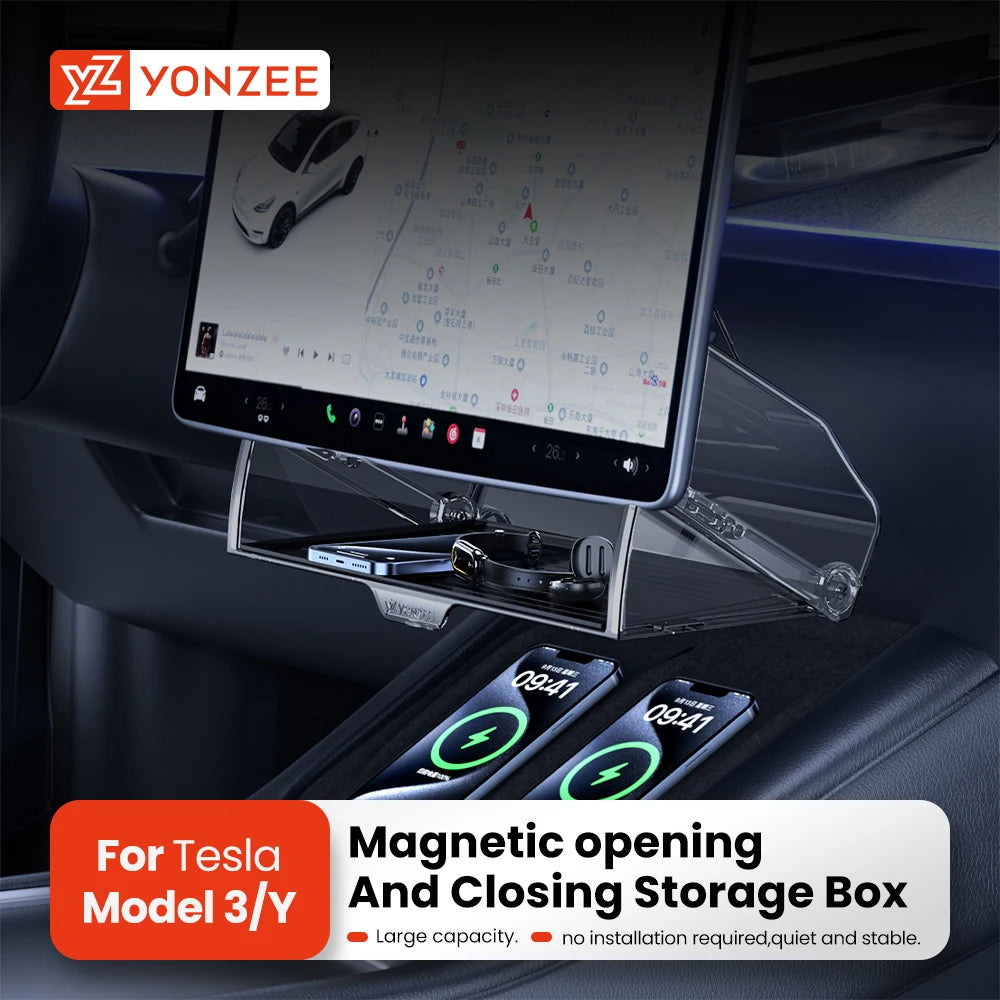 YZ For Tesla Model 3/Y/YL  Juniper 2021-2026 Organizer Accessories central control screen storage box tissue box storage