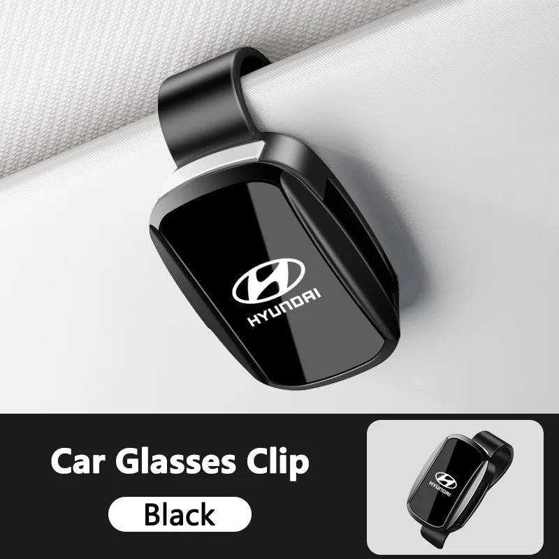 Car Sun Visor Glasses Clip leather Magnetic Storage Holder For Hyundai Elantra Ioniq I30 I20 I10 Kona IX35 I40 IX20 Venue Accent