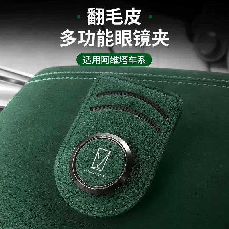 Muhen Suitable for Avatr 11 12 06 07 Car Glasses Clip Car Suede Alcantara Sunglasses Storage Clip