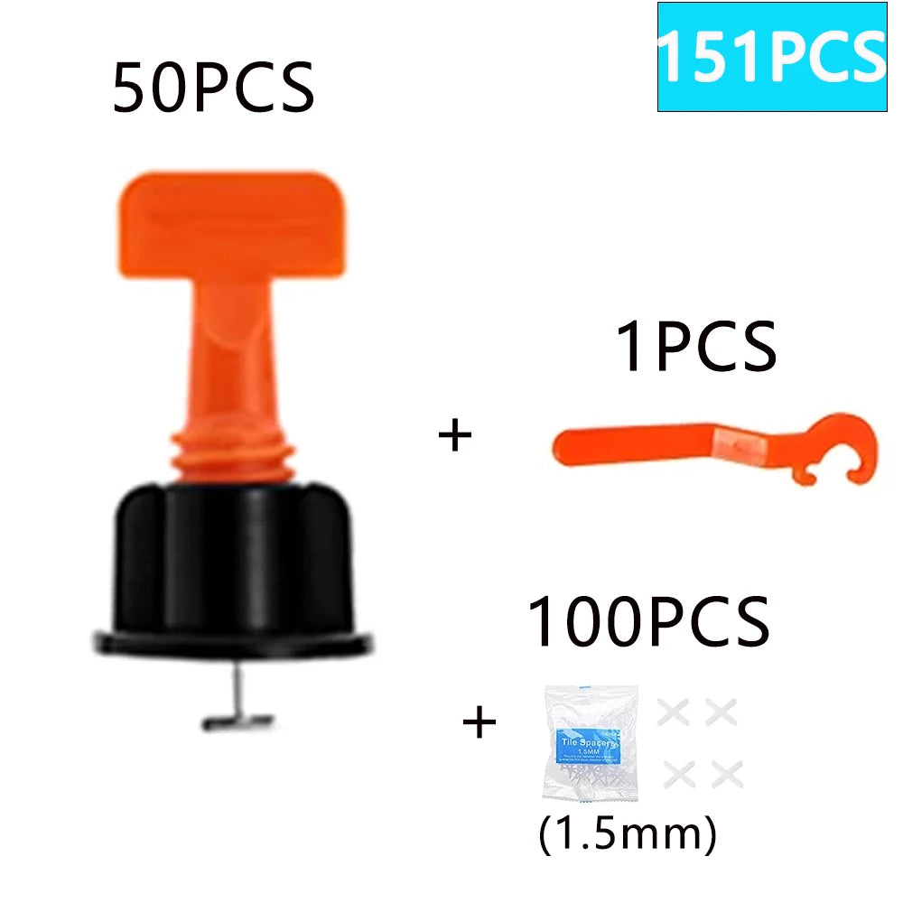 11-1202PCS Floor Tile Leveling System Clips Construction Tool Set Leveler Adjuster Tile Wall Laying Manual Tools Locator Spacers
