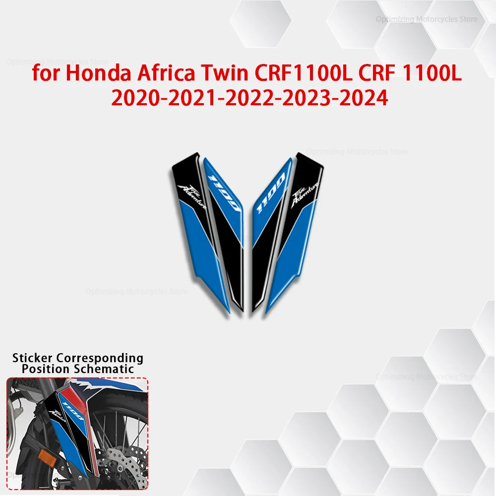 Motorcycle Paint Protection Accessories Knee 3D Gel Fuel Tank Sticker Decal for Honda Africa Twin CRF1100L CRF 1100 L 2020-2024