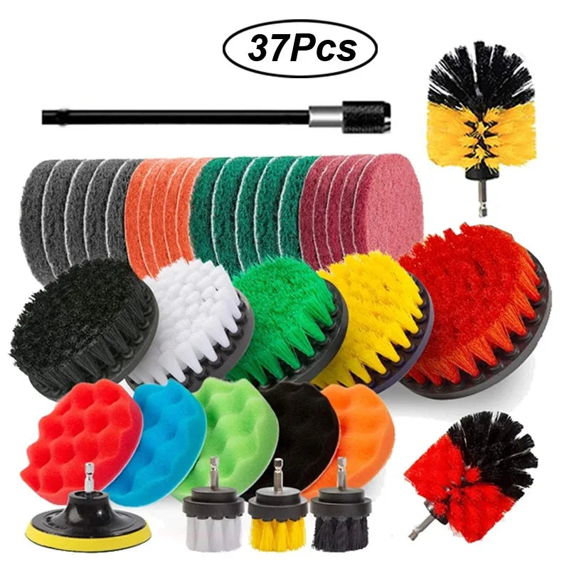 Household Car Cleaning Electric Drill Brush Head Set Electric Brush Kitchen Bathroom Cleaning Kit Toilet Cleaning Tools