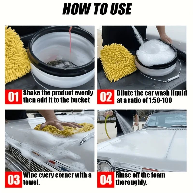 All-In-One Car Wash Liquid - Suitable for Creating a Mirror-Like Shine, Integrating All-In-One Paint Protection And Gloss Restor