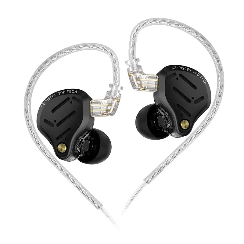 KZ Pisces Dual Dynamic Drive Unit Earphones With Sound Adjustment Switch Two Versions In Ear Earbuds