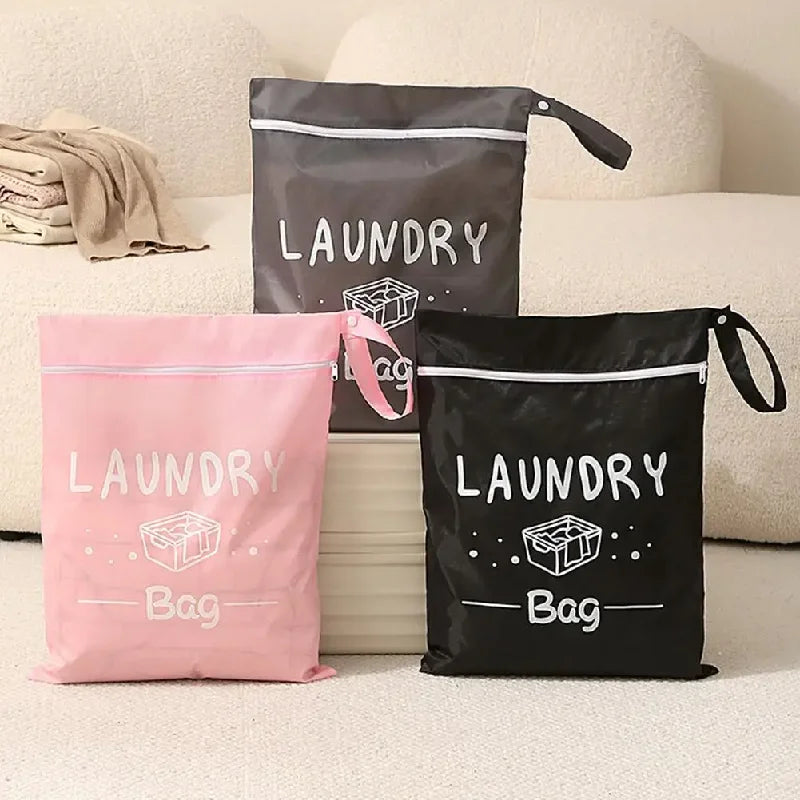Waterproof Travel Laundry Bag with Wet and Dry Separation Storage Bag with Zipper and Hanging Rope Portable Storage Bag