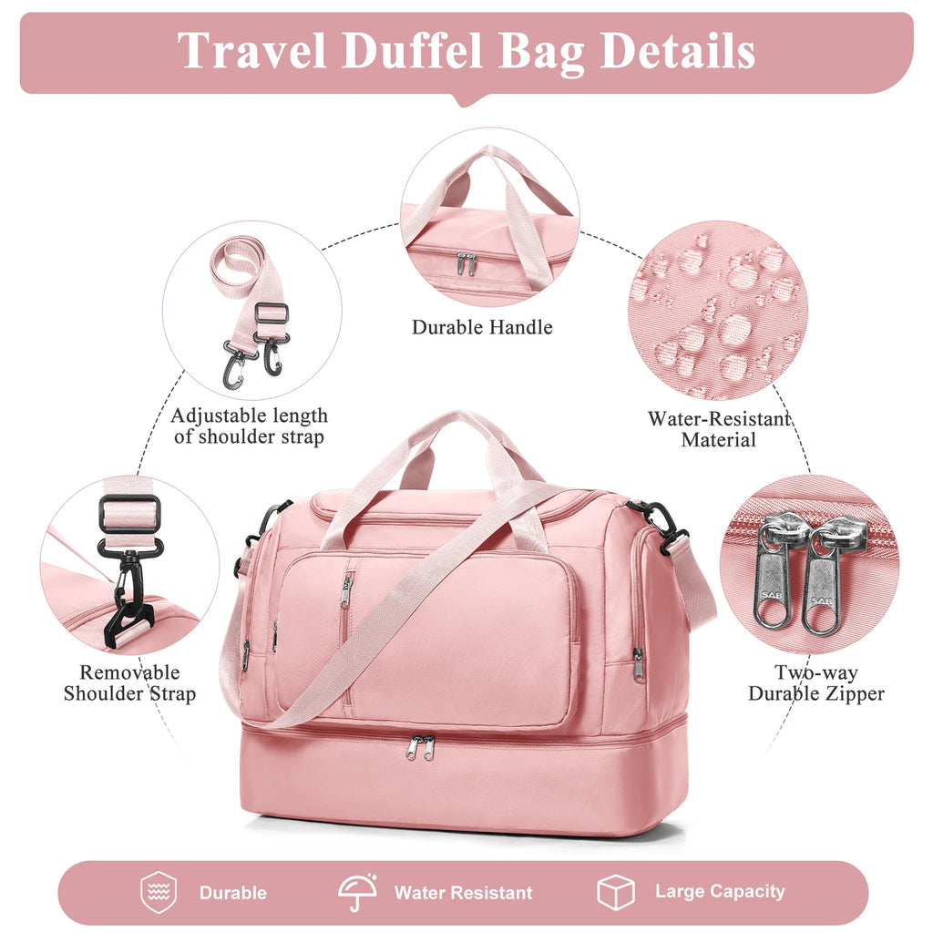 Large Capacity Travel Bags Hand Luggage Bag Sports Shoulder Crossbody Backpack, Short Distance Package Bags，Clothing Storage Bag