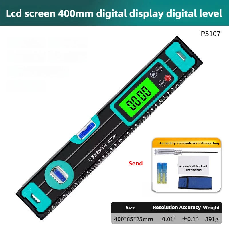 Household Level Ruler High-precision Magnetic Measuring Tool Multi-functional LCD Display Horizontal Ruler Portable Gauging Tool
