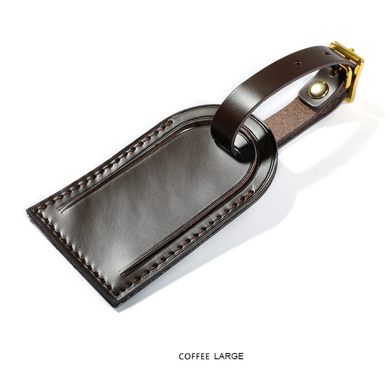 Free Monogrammed Vegetable Tanned Leather Luggage Tag Aircraft Cow Leather Boarding Travel Badge Tag Trolley Case Leather Badge