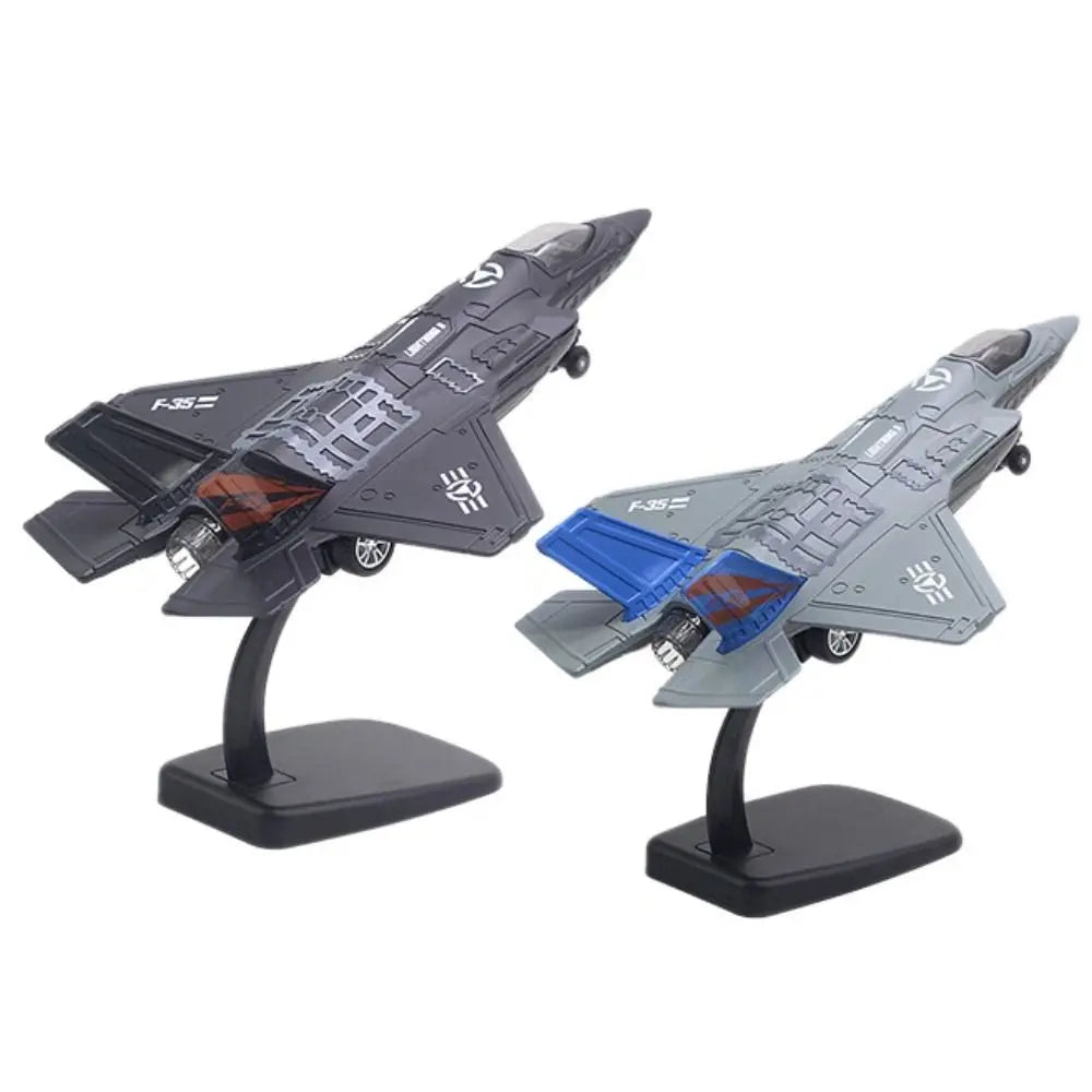 Diecast Fighter Aircraft Toy Pullback & Go with Light Sound Aviao Plane Model Collection F16 F22 F35 Jet Plane Toy Kids Toy