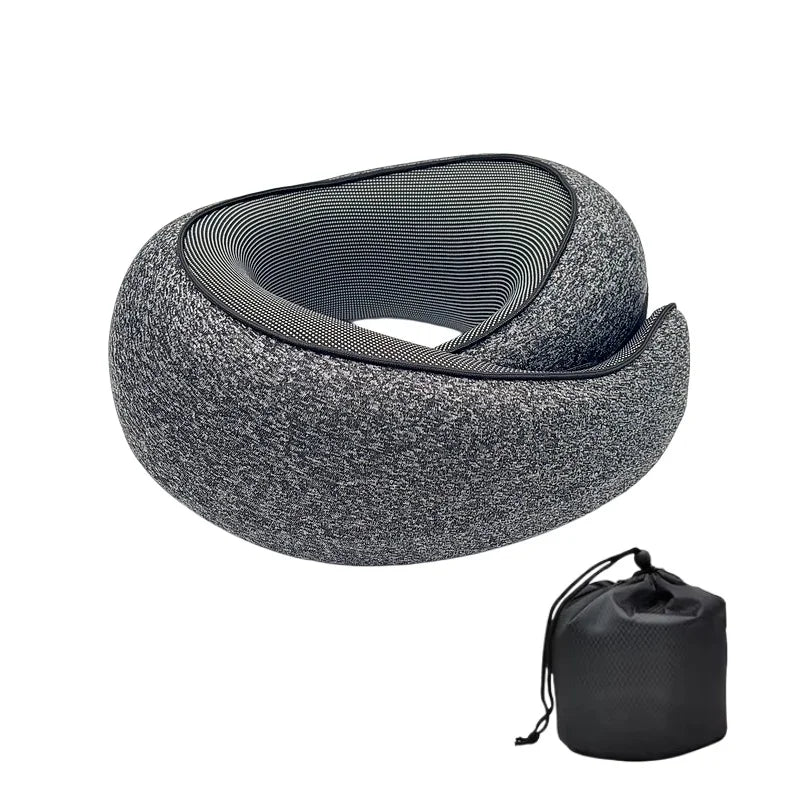 Portable U-shaped Travel Pillow Memory Foam Snail Pillow Travel Neck Support Neck Pillow Adjustable Soft Noon Break Pillows