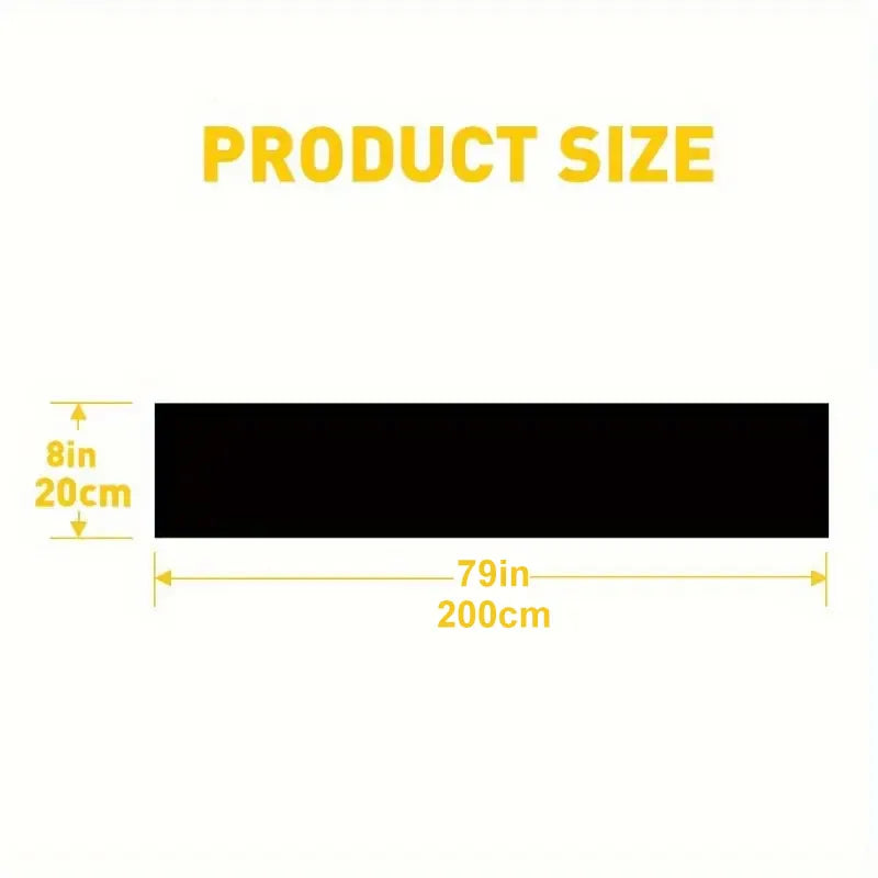 20x200cm RV Glossy Black Vinyl Sun Strip Kit for Camper Van Motorhome Sprinter Transit Ducato Large Stripe with Fitting Tool