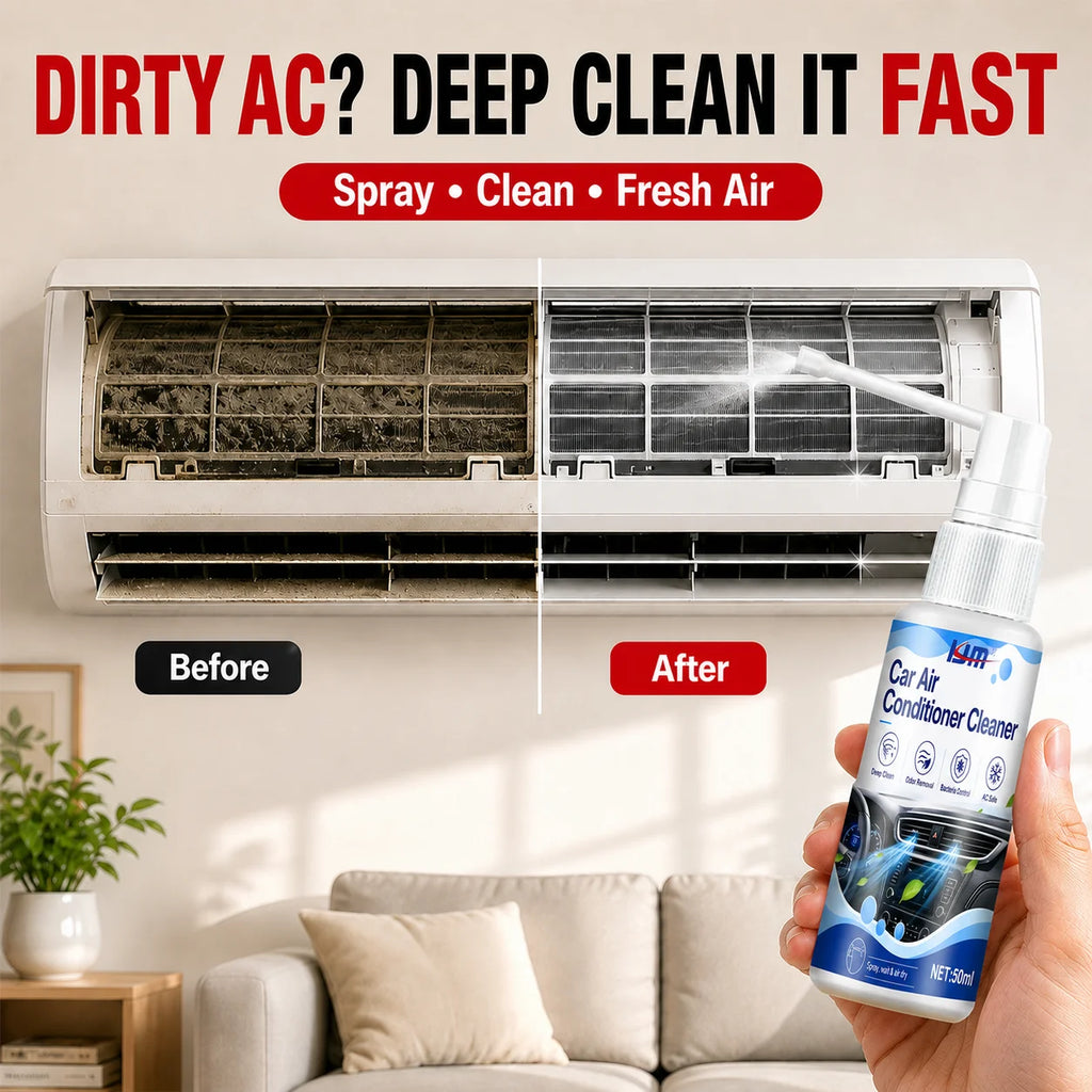 Automotive Air Conditioner Foam Cleanser 50ml Dual Nozzle Spray Car AC Vent Dust Mildew Deodorizing Care Agent