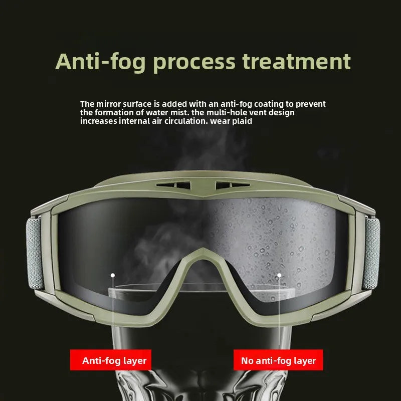 1Pair of Tactical Goggles Retro Cool Motorcycle Windproof Dustproof Safety Glasses for Outdoor Climbing Sport Protective Eyewear