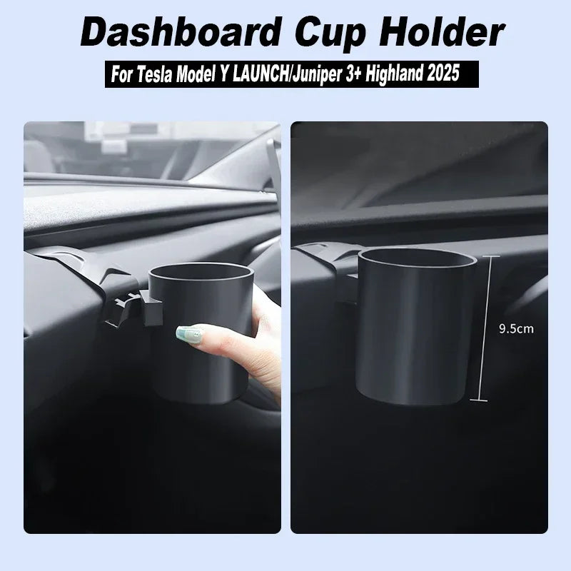 For Tesla Model Y Juniper/3/3+ Highland 2025 Water Cup Holder Beverage Rack Limiter Instrument Table Cup Support Car Tools