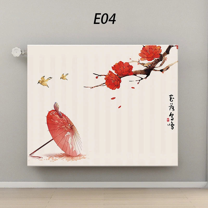 55-210cm Elastic All Inclusive Radiator Dust Cover Multi-sizes Chinese Style Printing Decorative Heater Cover Washable Reusable