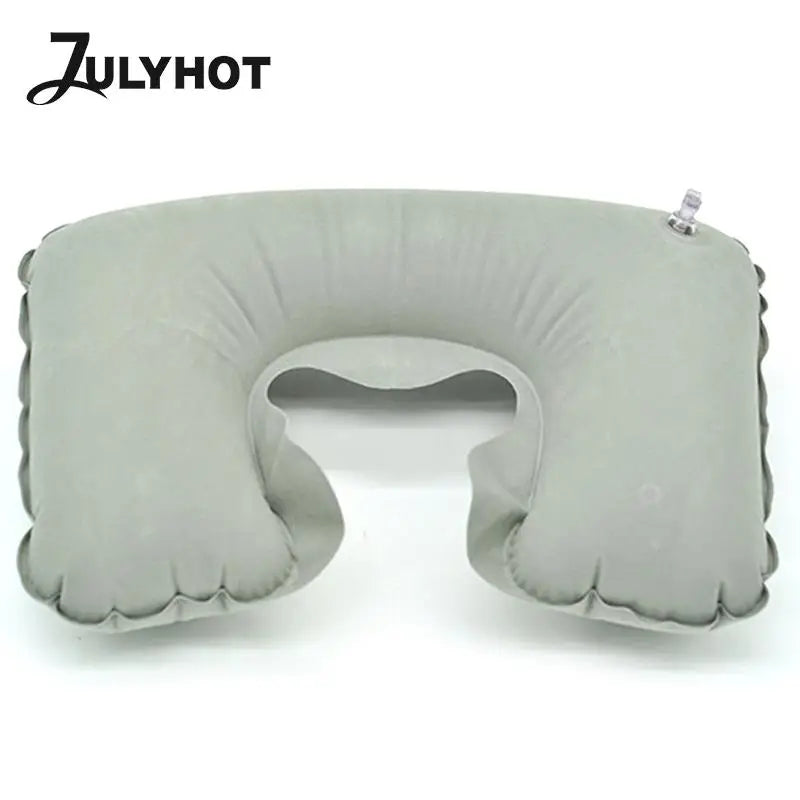 Outdoor Travel U-Shape Inflatable Pillow Airplane Soft Neck Pillows Health Sleep Head Cushion Ring Pillow Folding Cushion