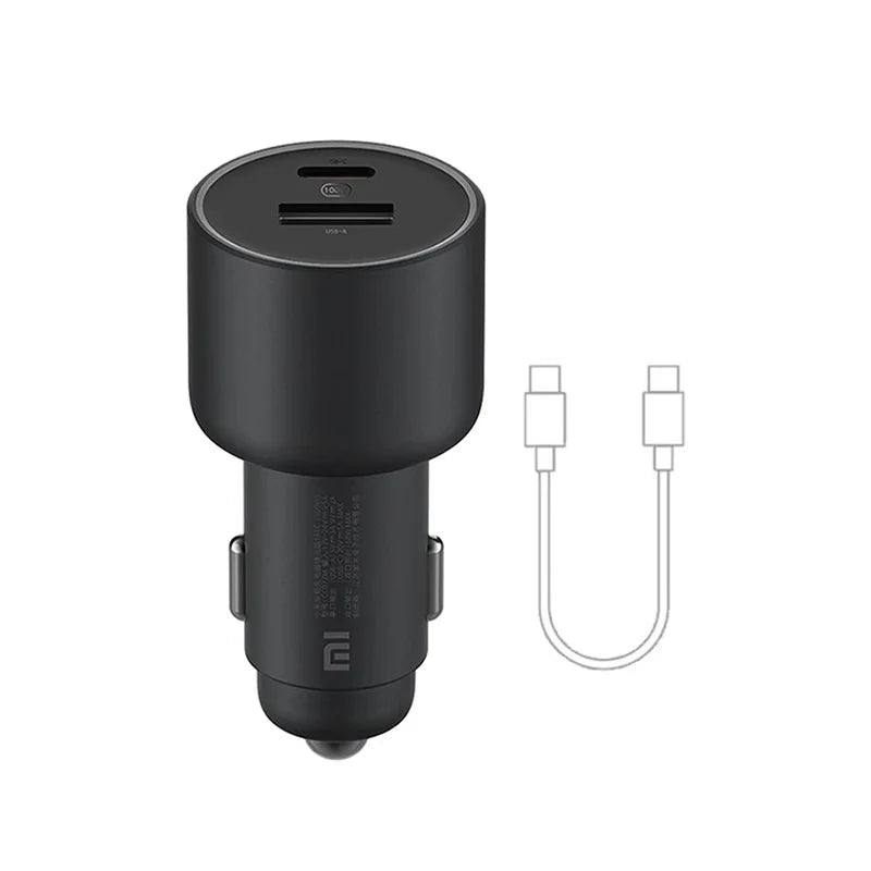 Original MIJIA 100W Car Charger Dual USB Quick Charge Wireless Mi Car Charger 100W USB-A USB-C Dual Output LED Power