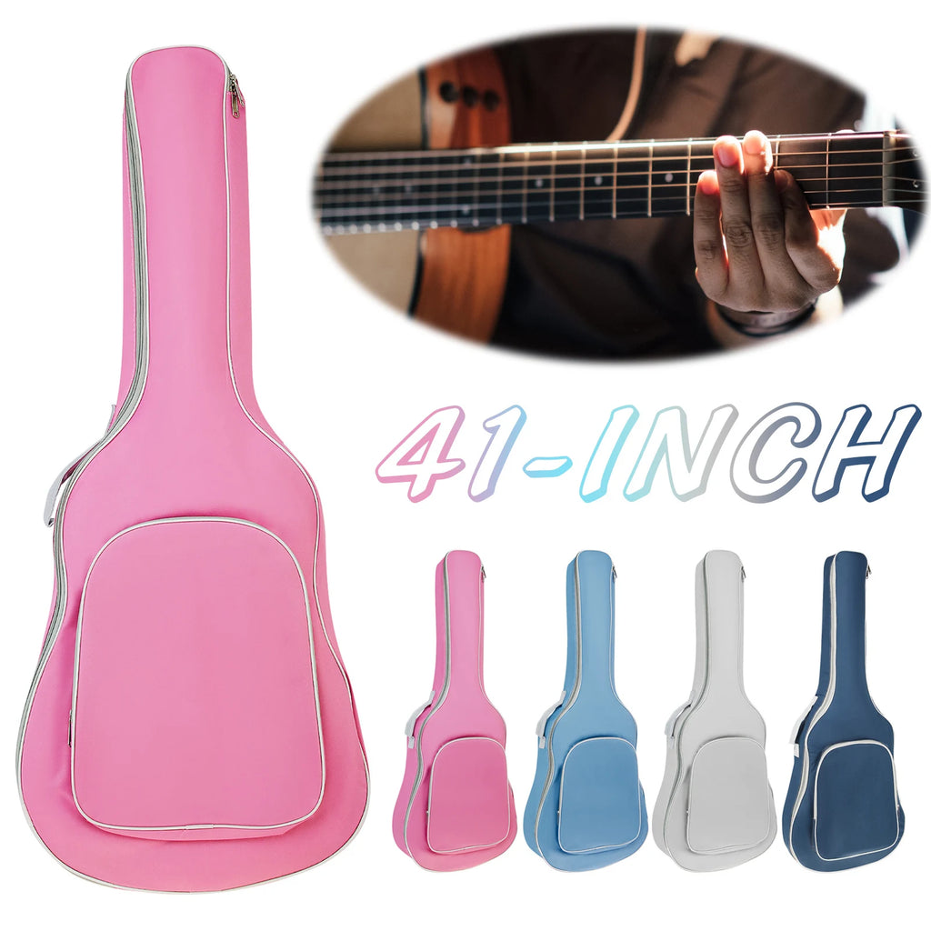 1 Piece 40 / 41 Inch Padded Water Resistant Thick Acoustic Guitar Backpack Gig Bag, Soft Cover Guitar Bag