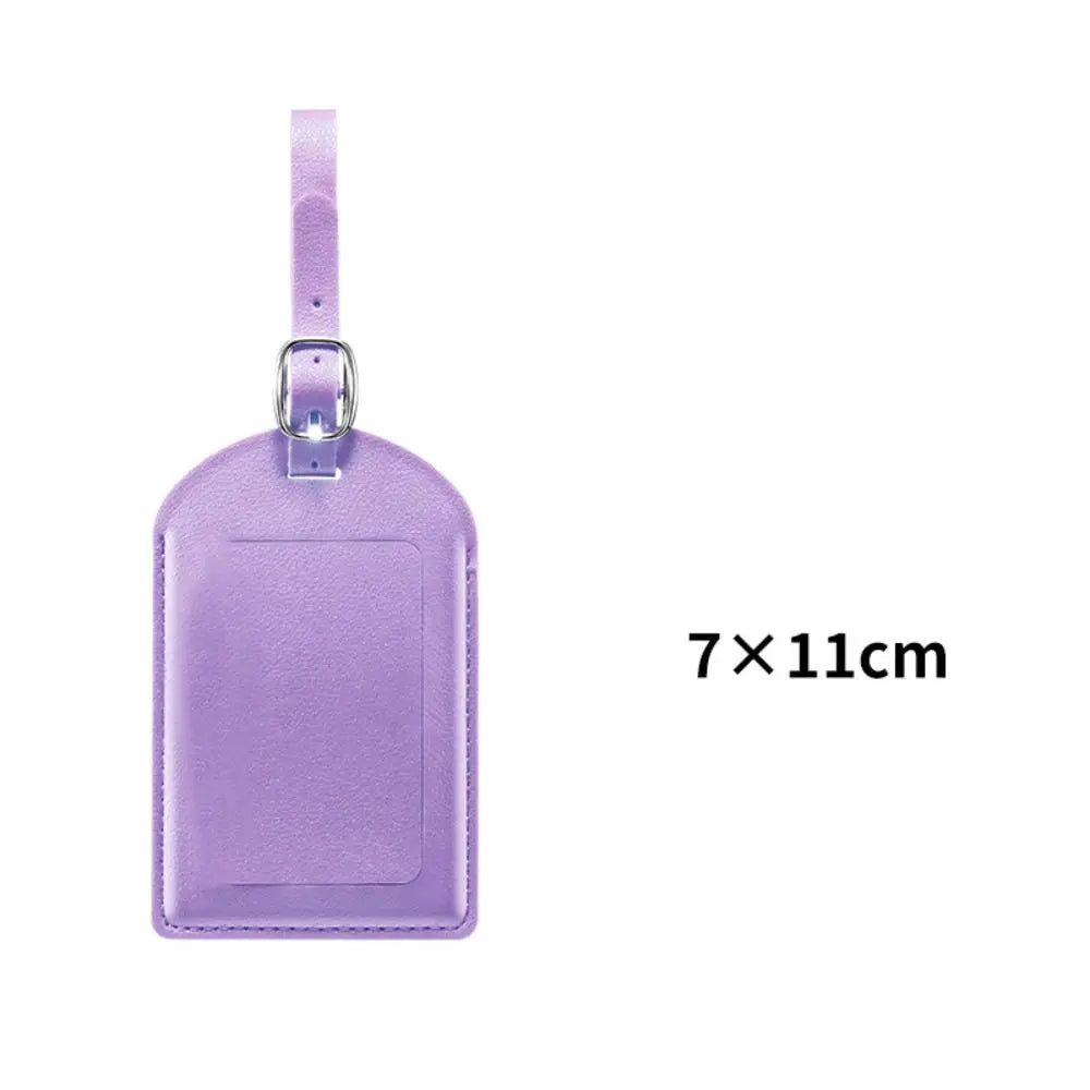High Quality PU Leather Luggage Tags Anti Loss Creative Baggage Boarding Bag Tag Durable Suitcase Address Label Men