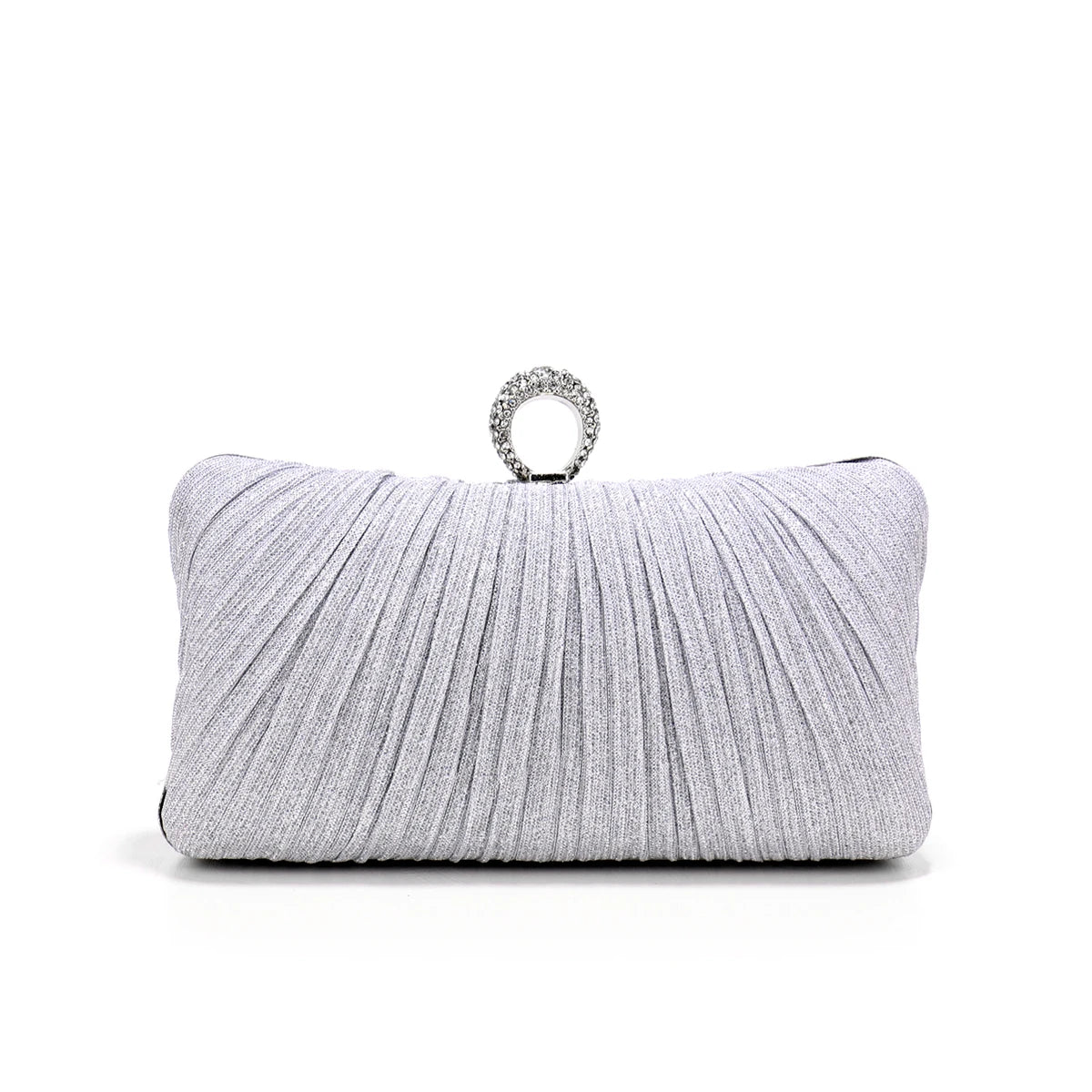 Valentine's Day Evening Bags Finger Ring Diamonds Clutch Ruched Fashion Prom Dinner Handbags With Chain Purse