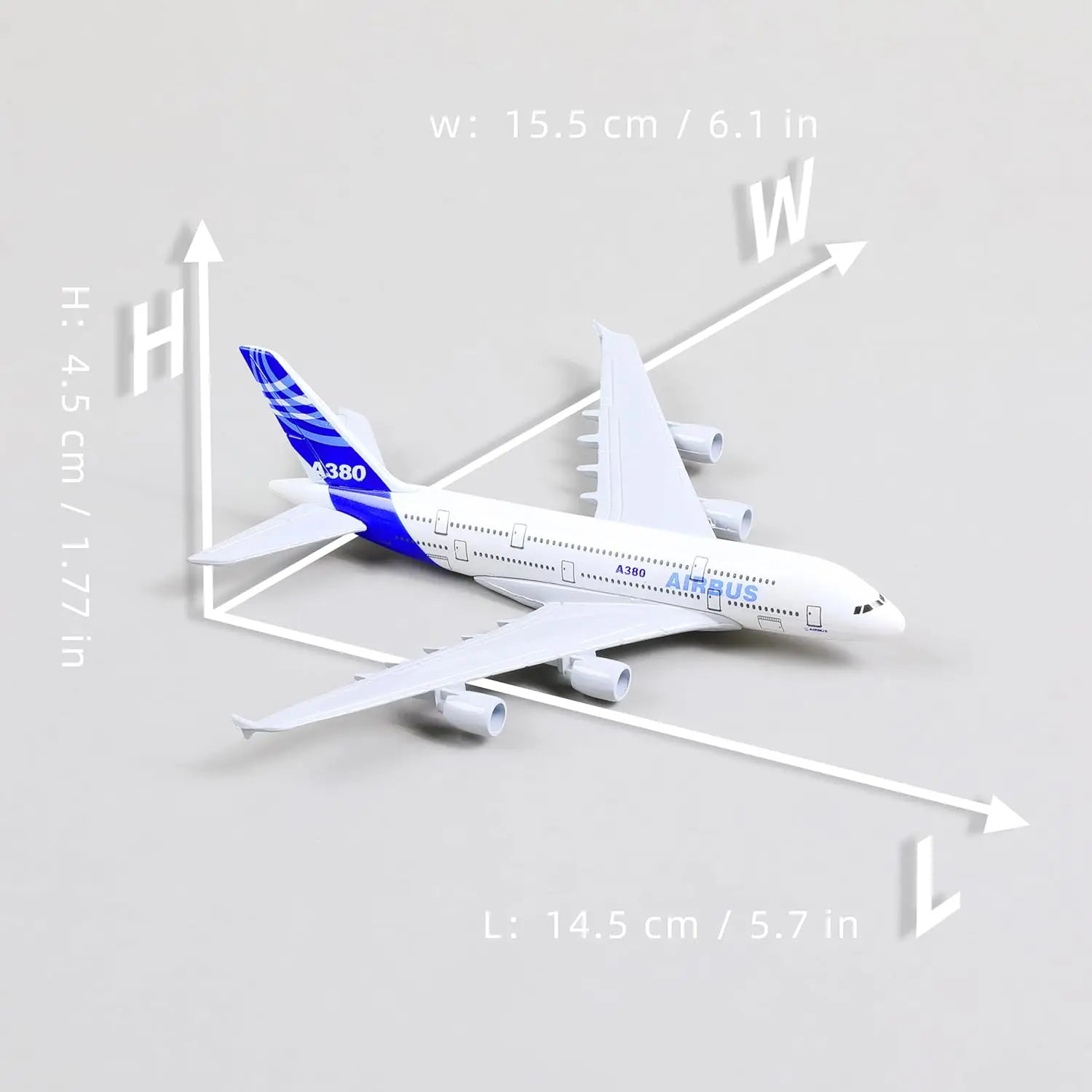 16cm A380 Prototype Model Plane Diecast Metal with Display Plane Stand Adults Airplane Toy Aviation Gift or Desktop Collection