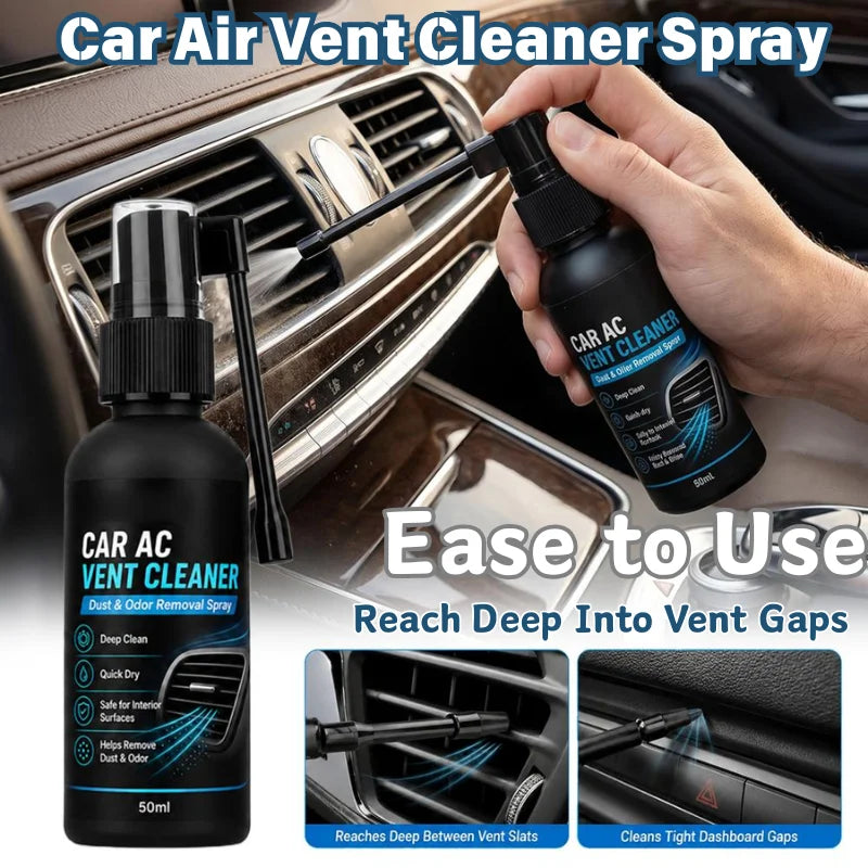 Car AC Vent Cleaner Spray Deep Dust Odor Removal Quick Dry Long Nozzle Air Conditioner Vent Cleaning Agent Auto Interior Care