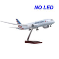 47cm Toys Model Airplane A320 B737 B747 B777 B787 MD-11 American Spirit NWA MD11 Resin Plane With Light Collection