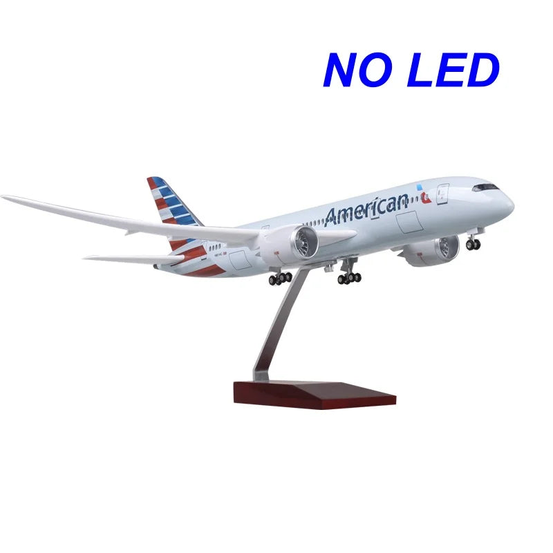 47cm Toys Model Airplane A320 B737 B747 B777 B787 MD-11 American Spirit NWA MD11 Resin Plane With Light Collection