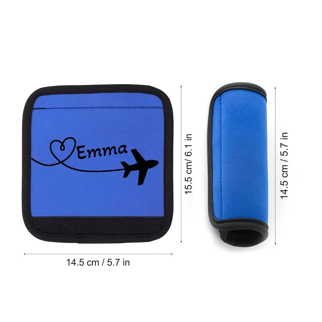 Custom Cover, Airplane Heart-Shaped Pattern Luggage Pole Cover, Custom Text Luggage Pole Cover, Personalized Holiday Gift