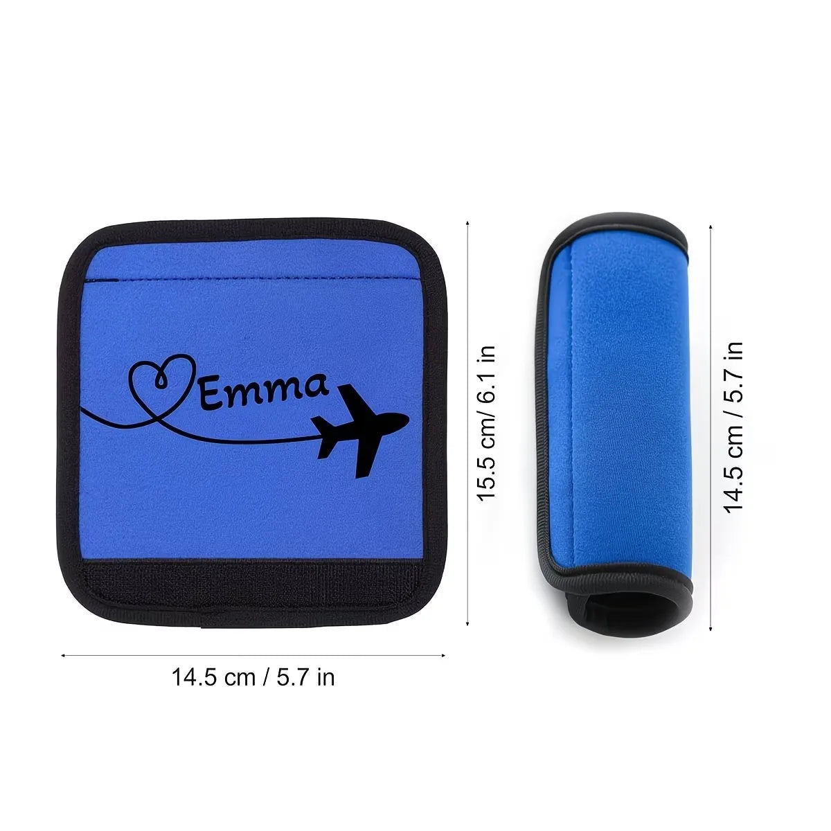 Custom Cover, Airplane Heart-Shaped Pattern Luggage Pole Cover, Custom Text Luggage Pole Cover, Personalized Holiday Gift