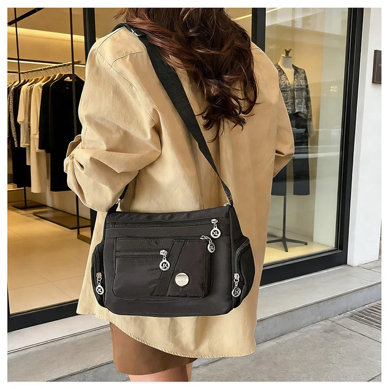 New Style Neutral Nylon Fabric Ladies' Handbag Oxford Cloth Shoulder Strap Crossbody Bag Travel Bag Multi-Compartment Casual Bag