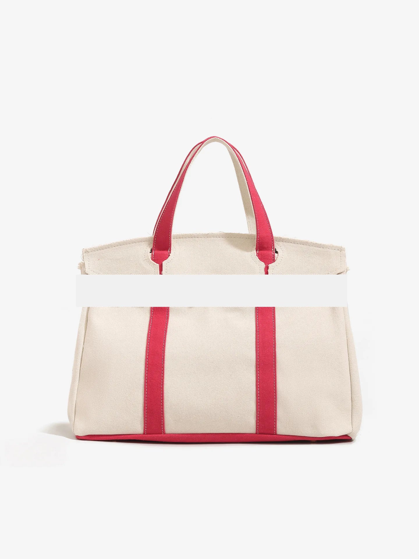 Canvas bag for women 2026 new high-end and niche design, contrasting color handbag, large capacity commuting versatile bag