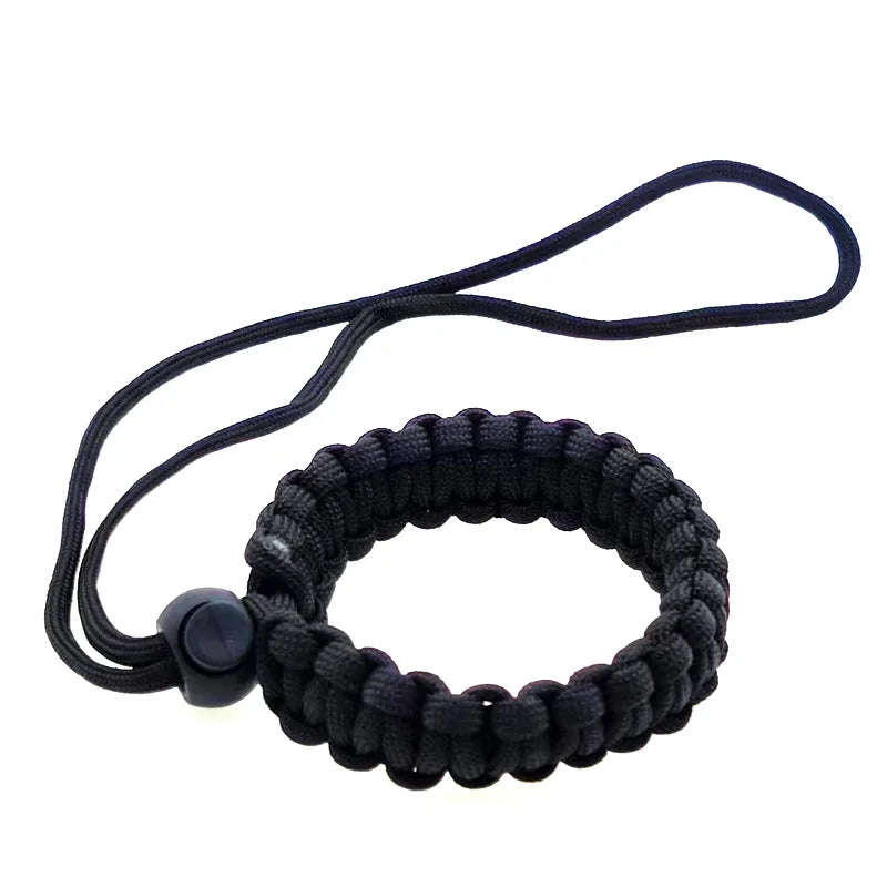 1PC Hand Wrist Strap Hand Braided Paracord Wrist Lanyard Adjustable Anti-drop Strap for Keys Small Gadgets Outdoor Use
