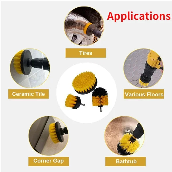 26/17/13/5Pcs Detailing Brush Set Car Cleaning Brushes Power Scrubber Drill Brush For Car Leather Cleaning Tools