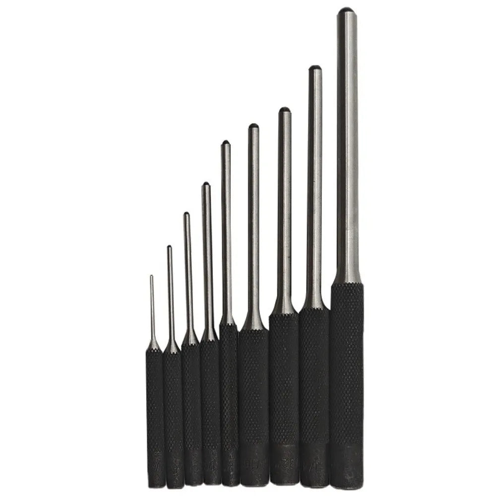 9Pcs High Hardness Steel Roll Pin Punch Set Carrying Case Professional Grade Hollow End Punch Hand Tool Chisel Tools Carpenters