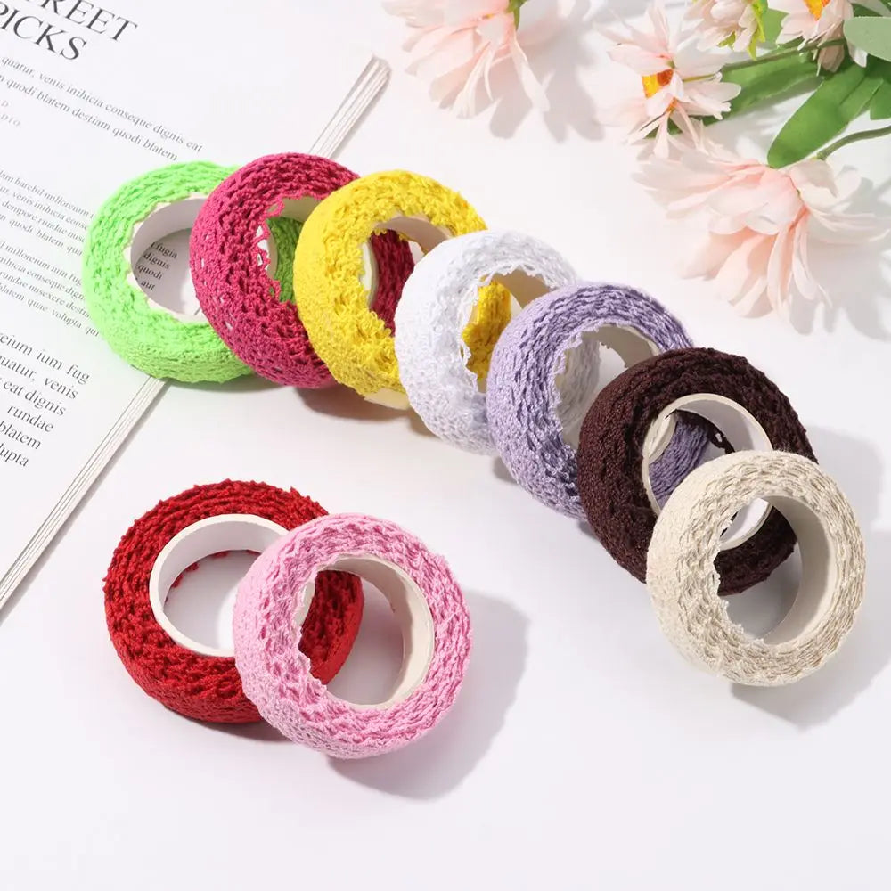2Yards/pc Wedding Decor DIY Craft Self-adhesive Lace Fabric Trim Trimming Ribbon Cloth Tape Lace Tapes Sticker