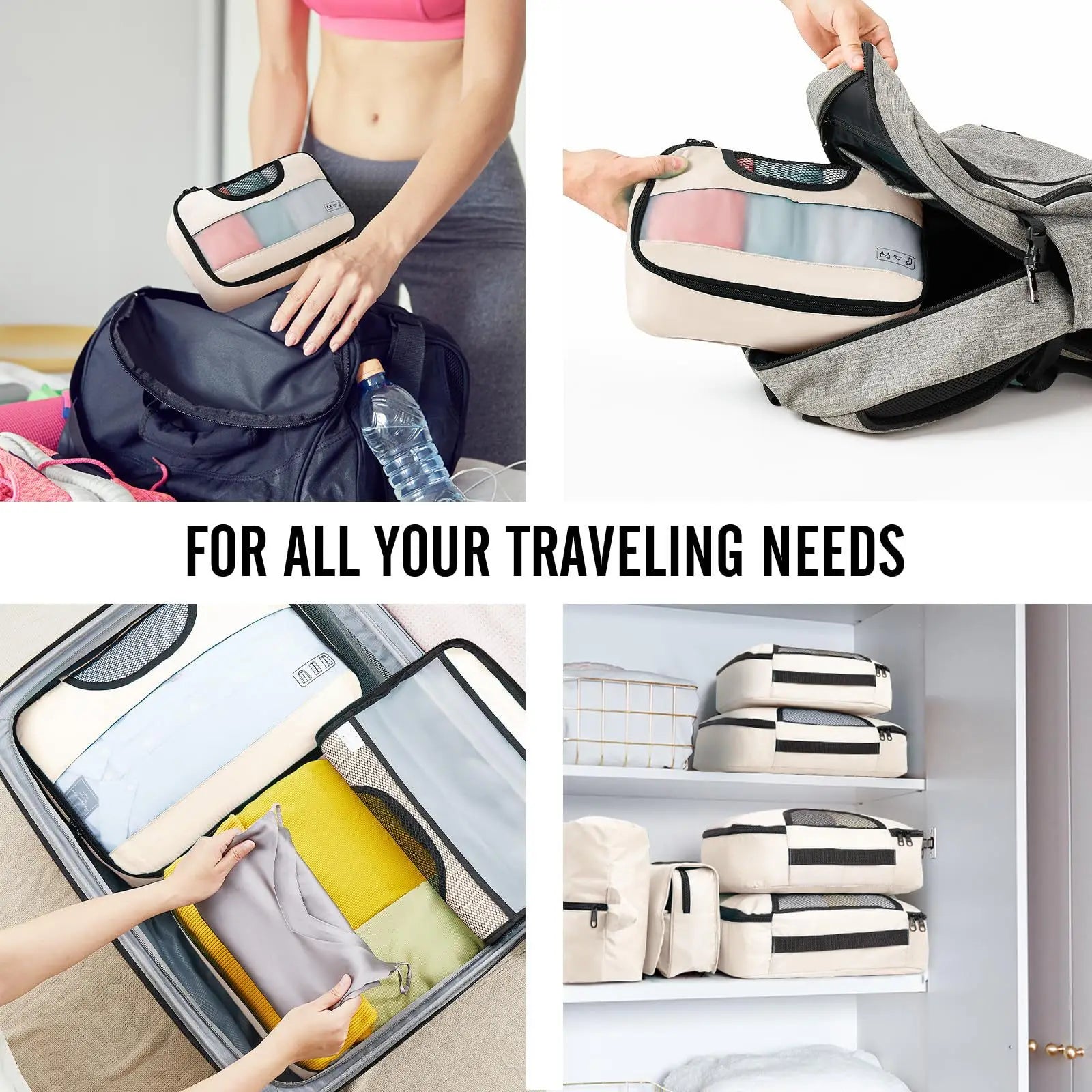 High Quality Travel Bag Sets 8 Pieces Waterproof Luggage Organizer Pouch Clothes Separation Organizer Bag Portable Packing Cubes
