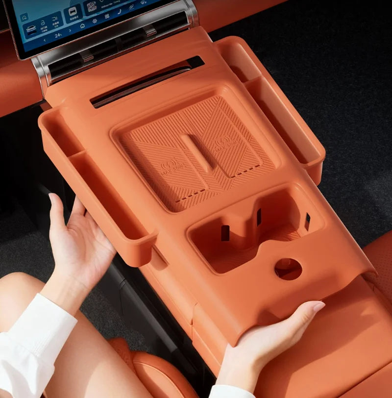 Full Wrap Silicone Center Console Pad for BYD Leopard 7 Titanium 7 Cup Holder Mat Anti-Scratch Interior Accessory