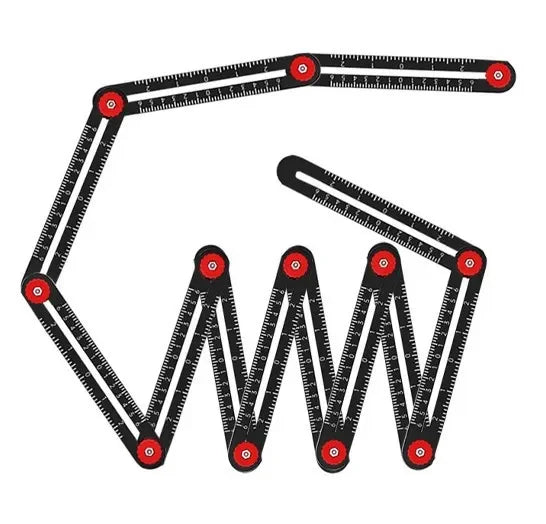 12/9/6 Fold Angle Ruler Multi Angle Aluminium Alloy Measuring Ruler Finder Izer Locator Template Tool DIY Measuring Ruler