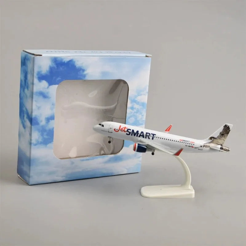 A320 JetSmart Airways 20cm Alloy Diecast Plane Model Simulation Scale Aircraft Toy With Display Stand For Aviation Assemble Gift